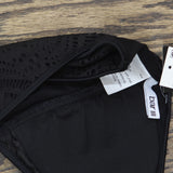 Bar III Womens Crochet Longline Halter Bikini Swim Top MBGC25122 Black M