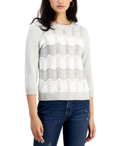 Tommy Hilfiger Women's Cotton 3/4-Sleeve Sweater J2XS0969