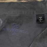 Ashworth Mens Suede Kahlua Embroidered Camp Shirt 1666b9dd45defb Gray L