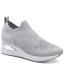 Alfani Women's Websterr Knit Wedge Sneakers 10011918100 Gray 9M