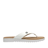 Aerosoles Jordyn Cushioned Flip Flop Thong Sandals White Faux Leather 9.5M