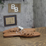 A New Day Womens Fiona Lasercut Slide Sandals 94944454 Beige Brown 10M