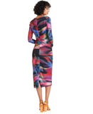 Vince Camuto Womens Printed Long-Sleeve Bodycon Dress VC4M5555 Blue Multi 14