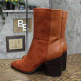 Journee Collection Sharlie Tru Comfort Foam Inside Zip Booties Rust Brown 10M