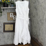 Charter Club Women's Cotton Eyelet Flounce Wrap Dress 100093988MS White 4