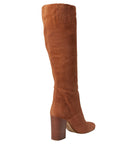 Michael Michael Kors Womens Suede Leigh Boot Dress Block Heel Luggage Brown 9M
