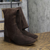 Gentle Souls By Kenneth Cole Boots with Side Zip Chocolate Suede Brown 7.5M