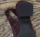 Aerosoles Elastic Slingback Block Heel Pump Deep Aubergine Suede Purple 10M