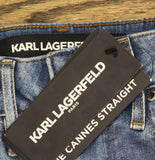 Karl Lagerfeld Paris Womens Floral Motif Cropped Jeans L5TK2265 Coastal Blue 6