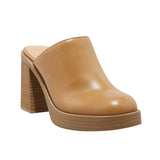 Universal Thread Tess Platform Mule Heels with Memory Foam Insole Tan Brown 11M