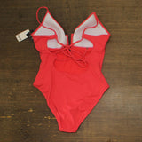 Bar III Womens V-Wire Plunge-Neck One-Piece Swimsuit Bright Rose Pink XL
