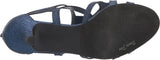 Easy Street Women's Flattery Heeled Glitter Heeled Sandal Navy Glitter Blue 6.5W