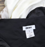 DKNY Womens Satin Colorblocked Slip Dress Black / Cloud / Eggshell 10