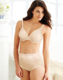 Bali Womens Jacquard Mesh Tummy Panel Firm Control Briefs X710 Nude Brown S