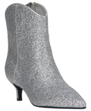 On 34th Women Glitter Aatira Tulip Booties 10019682200 Silver Glitter 5.5M