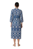 Shoshanna Embroidered Chambray Cover-Up Maxi Dress Chambray Blue / White M