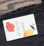 Aqua X Lisa Says Gah Allover Embellished Crop Top IBO29009 Black XS