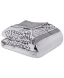 Jla Home Lisette 14-Pc. Damask Jacquard Comforter Set Bedding Silver Gray Queen