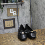Kate Spade New York Womens Deco Bow Smooth Leather Ballet Flats KM817 Black 7B