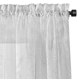Regal Home Embroidered Voile Sheer Rod Pocket Single Curtain Panel White 54 x 84