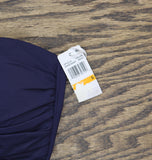 Anne Cole Womens Solid Twist Front Shirred Bandeau Tankini Swim Top Navy Blue S