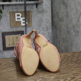Journee Collection Peep Toe Booties Stiletto Heels Strappy Blush Pink 7.5M