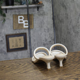 Lifestride Kitten Heel Open Toe Slip-On Double Strap Sandals Bone Off White 5.5M