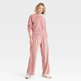 Universal Thread Womens Leisure Studio Velour Pullover Sweatshirt Mauve Pink M