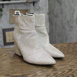 A New Day Cailin Ankle Sparkling Block Heel Booties 90511490 Silver Gray 7.5M