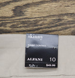 Alfani Tummy Control Skinny Leg Trouser Dress Pants Summer Straw Tan Brown 10