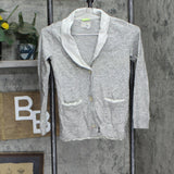 Crewcuts Girls Button Front Silk Trim Cardigan Sweater 167235a9159854 Gray 10