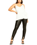 City Chic Trendy Plus Size Unwrapped Self Tie V-neck Camisole Top Ivory White 18