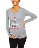 Motherhood Maternity the Season To Be Pregnant Maternity Graphic Tee Gray XL