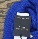 Charter Club Womens 100% Cashmere Embellished Cuffed Beanie Bright Marine Blue