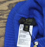 Charter Club Womens 100% Cashmere Embellished Cuffed Beanie Bright Marine Blue