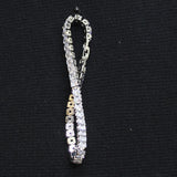 Cut Crystal Tennis Bracelet with Safety Clasp Silver Gray / Clear 7"