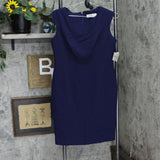 Kasper Womens Petite Notched-Neck Sheath Dress 10814689 Navy Blue 8P