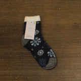 Auden Womens Snowflakes Winter Double Lined Cozy Ankle Socks Blue Multi 4-10