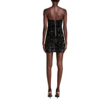 Bardot Womens Strapless Sleeveless Eleni Sequined Mini Dress Black S (US 4)