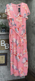 City Chic Trendy Plus Size Summer Floral V-Neck Belted Jumpsuit Pink Multi 20W