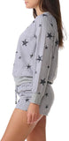 Splendid Womens Knit Pajama Lounge Shorts R87D733 Gray Stars XL