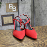 A New Day Womens Rosemary Heels Satin Strappy 94646859 Red 9M