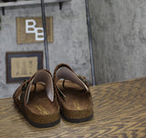 White Mountain Womens Strappy Hayleigh Footbed Sandal Brown / Leather 12M