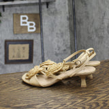 A New Day Womens Esme Floral Crochet Kitten Heels 92979007 Tan Brown 10M