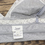 Jenni Womens On Repeat Wide Lace Bralette 100120858 Sleep Gray Heather L