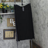 Coin 1804 Womens Plus Size Sequin Side Contrast Fold Over Midi Skirt Black 3X