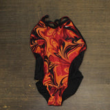 Nike Womens Lined Open Back One Piece Swimsuit 16790f35feaae4 Black Red 6
