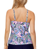 Island Escape Womens Cali Underwire Tankini Swim Top N761149 White Multi 6