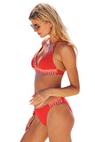 Becca Delilah Halter Bikini Swim Top 613157 Fire Red M