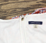 Tommy Hilfiger Quarter Sleeve Surplice Midi Dress Ivory White / Grenadine 14